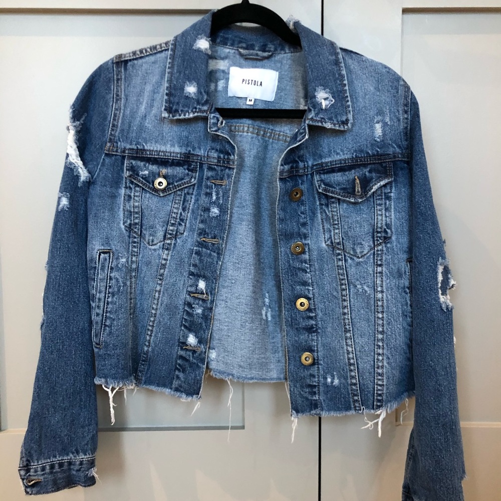 Cropped jean jacket